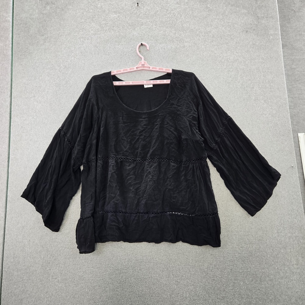 Torrid Women Blouse 3 Black Lace Scoop Neck Pullover